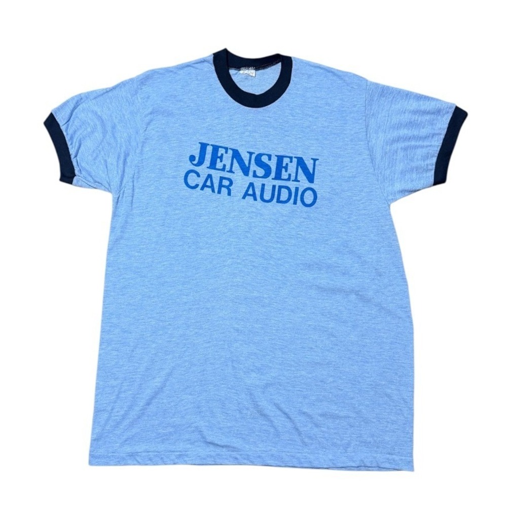 Vintage 70s Jensen Car Audio Speakers Sound System Promo Graphic Ringer T-shirt
